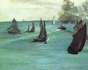 Edouard Manet The Beach at Sainte Adresse oil on canvas
